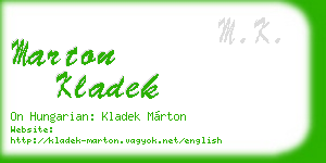 marton kladek business card