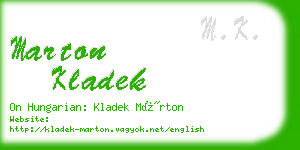 marton kladek business card